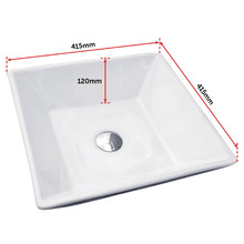 41.5cm White Rectangular Ceramic Basin